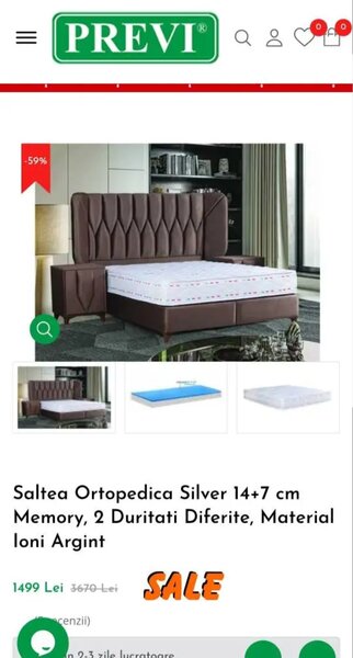 Saltea Previ 180x200 + Topper